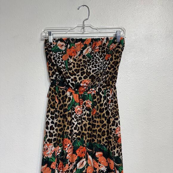 Justify Animal Print Strapless Maxi Dress Sz M - Picture 2 of 10